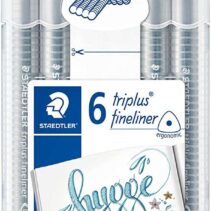 Staedtler Triplus Fineliner 334 Pack de 6 Rotuladores de Punta Fina - Trazo 0.3mm Aprox - Tinta Base de Agua - Colores Surtidos