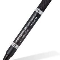 Staedtler Lumocolor 348 Rotulador Permanente de Doble Punta - Secado Rapido - Color Negro