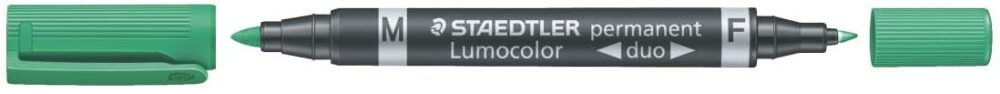 Staedtler Lumocolor 348 Rotulador Permanente de Doble Punta - Secado Rapido - Color Verde