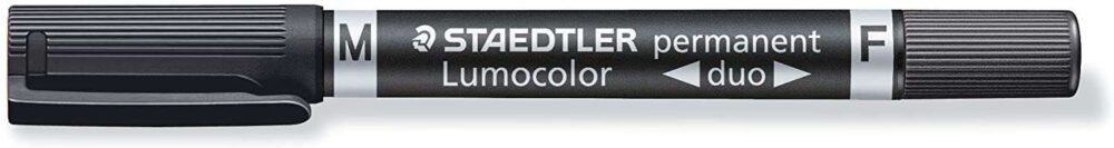 Staedtler Lumocolor 348 Rotulador Permanente de Doble Punta - Secado Rapido - Color Negro