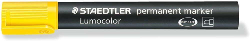 Staedtler Lumocolor 352 Rotulador Permanente - Punta Redonda - Trazo 2mm Aprox - Capuchon con Clip - Secado Rapido - Color Amarillo