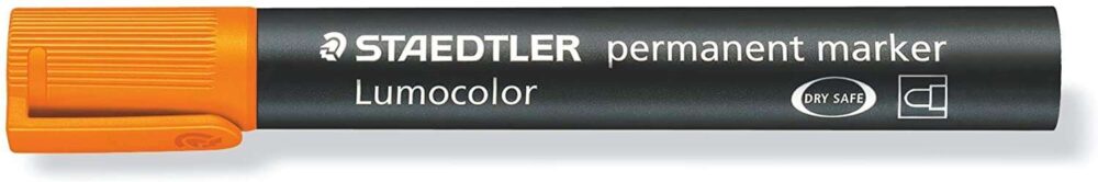 Staedtler Lumocolor 352 Rotulador Permanente - Punta Redonda - Trazo 2mm Aprox - Capuchon con Clip - Secado Rapido - Color Naranja