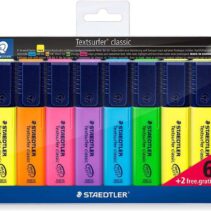 Staedtler Textsurfer Classic 364 Pack de 8 Marcadores Fluorescentes - Punta Biselada 1 - 5mm Aprox - Secado Rapido - Colores Surtidos