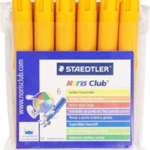 Staedtler Noris Watercolour 340 Pack de 6 Rotuladores de Gran Tamaño - Trazo 3mm Aprox - Lavable Facilmente - Tinta Base de Agua - Color Amarillo