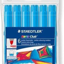 Staedtler Noris Watercolour 340 Pack de 6 Rotuladores de Gran Tamaño - Trazo 3mm Aprox - Lavable Facilmente - Tinta Base de Agua - Color Azul Claro