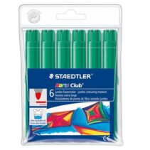 Staedtler Noris Watercolour 340 Pack de 6 Rotuladores de Gran Tamaño - Trazo 3mm Aprox - Lavable Facilmente - Tinta Base de Agua - Color Verde