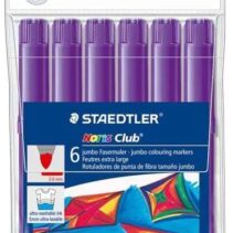 Staedtler Noris Watercolour 340 Pack de 6 Rotuladores de Gran Tamaño - Trazo 3mm Aprox - Lavable Facilmente - Tinta Base de Agua - Color Violeta