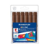 Staedtler Noris Watercolour 340 Pack de 6 Rotuladores de Gran Tamaño - Trazo 3mm Aprox - Lavable Facilmente - Tinta Base de Agua - Color Marron