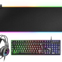 Mars Gaming Pack 4 en 1 USB con Iluminacion RGB Teclado Tecnologia Hibrida H-Mech