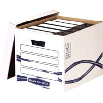 Fellowes Bankers Box Basic Maxi Contenedor de Archivos - Montaje Manual - Carton Reciclado Certificacion FSC - Dimensiones Internas 32x33x41cm