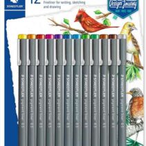 Staedtler Pigment Liner 308 Pack de 12 Rotuladores Calibrados - Trazo 0.5mm - Secado Rapido - Colores Surtidos