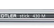 Staedtler Stick 430 Boligrafo con Capuchon - Punta 0.35mm - Tinta Endeleble - Color Rojo