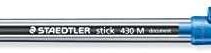 Staedtler Stick 430 Boligrafo con Capuchon - Punta 0.35mm - Tinta Endeleble - Color Azul