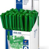 Staedtler Stick 430 Boligrafo con Capuchon - Punta 0.35mm - Tinta Endeleble - Color Verde