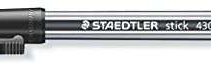 Staedtler Stick 430 Boligrafo con Capuchon - Punta 0.35mm - Tinta Endeleble - Color Negro