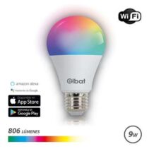 Elbat Bombilla LED Smart Wi-Fi A60 E27 9W 806lm RGB - Temperatura 2700K a los 6000K - Control de Voz - Control Remoto - 3 Modos de Color: Frio