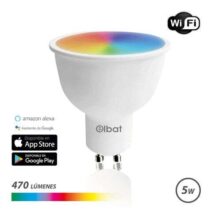 Elbat Bombilla LED Smart Wi-Fi GU10 5W 470lm RGB - Temperatura 2700K a los 6000K - Control de Voz - Control Remoto - 3 Modos de Color: Frio