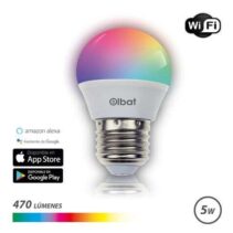 Elbat Bombilla LED Esferica Smart Wi-Fi G45 E27 5W 470lm RGB - Temperatura 2700K a los 6000K - Control de Voz - Control Remoto - 3 Modos de Color: Frio