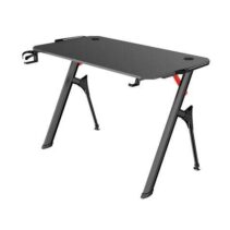 Muvip PRO1400 Mesa Gaming Fibra de Carbono con Luz RGB - Solida - Gran Superficie - Portavasos - Gancho para Auriculares - Medidas 120x60x75cm - Color Negro