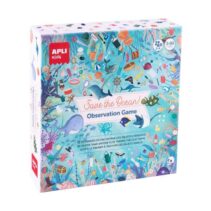 Apli Juego de Observacion Save the Ocean - Tablero de 40 x 40 cm - 40 Cartas y 24 Stickers