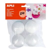 Apli Pack de 4 Bolas de Porexpan Ø 50 mm - Color Blanco