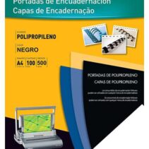 Fellowes Pack de 100 Portadas de Polipropileno A4 - 500 Micras - Acabado de Calidad - Color Negro