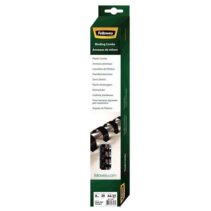 Fellowes Pack de 25 Canutillos de Plastico 8mm - Hasta 40 Hojas - Facil de Utilizar y Flexible - Alta Calidad - Color Negro