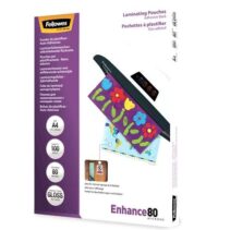 Fellowes Pack de 100 Fundas Autoadhesivas para Plastificar Brillo A4 - 80 Micras - Alta Calidad - Transparente