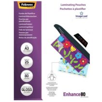 Fellowes Pack de 25 Fundas para Plastificar Brillo A3 - 80 Micras - Alta Calidad - Transparente