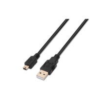 Aisens Cable USB 2.0 - Tipo A Macho a Mini B Macho - 3.0m - Color Negro