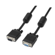 Aisens Cable SVGA con Ferrita - HDB15/Macho-HDB15/Hembra - 3.0m - Color Negro