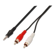 Aisens Cable Audio Estereo - JACK 3.5/M-2xRCA Macho - 1.5m - Color Negro