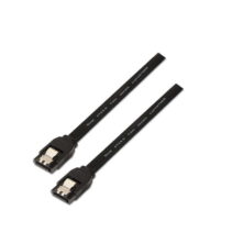 Aisens Cable SATA III Datos 6G con Anclajes - 0.5m para Disco Duro SATA I - II - III SSD - Color Negro