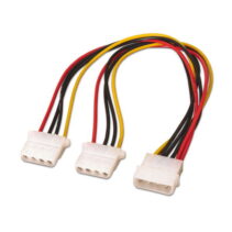 Aisens Cable Alimentacion Molex - Molex 4pin/M-2xMolex 4pin/H - 20cm - 100% Cobre - Color Negro