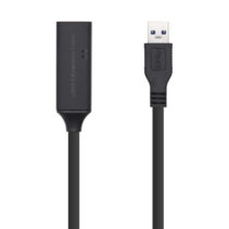 Aisens Cable USB 3.0 Prolongador con Amplicador y Alim - Tipo A/M-A/H - 10m - Color Negro