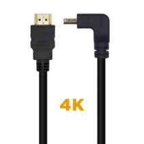 Aisens Cable HDMI V2.0 Acodado Premium Alta Velocidad / HEC 4K@60Hz 18Gbps - A/M-A/M - 2.0M - Color Negro