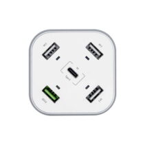 Aisens Cargador de Sobremesa 48W 5 Puertos 3xUSB-A 1xUSB-C 1xUSB QC3.0 - Color Blanco