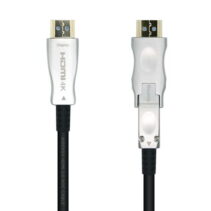 Aisens Cable HDMI V2.0 AOC (Active Optical Cable) Desmontable Premium Alta Velocidad / HEC 4K@60Hz 4:4:4 18Gbps - A/M-D/A/M - 20m - Color Negro