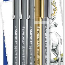 Staedtler Pigment Liner 308 Pack de 5 Rotuladores Calibrados - Tinta Resistente a la Luz y Agua - Para Escribrir