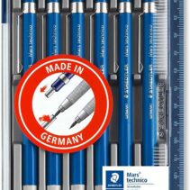 Staedtler Mars Technico 780 Pack de 6 Portaminas Tecnicos - Mina de 2mm - Zona de Agarre Hecha en Metal - Sacapuntas Integrado en el Mango