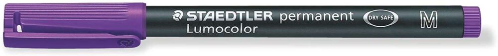 Staedtler Lumocolor 317 Rotulador Permanente - Punta Media Redonda - Trazo 1mm Aprox - Capuchon con Clip - Secado Rapido - Color Violeta