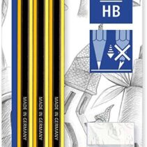 Staedtler Noris 120 Pack de 3 Lapices de Grafito Hexagonales 2HB + 1 Gomas de Borrar Mars Plastic - Madera de Bosques Sostenibles