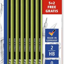 Staedtler Noris Eco Pack de 7 Lapices de Grafito Hexagonales - Graduaciones Surtidas - Superficie Aterciopelada - Mina de Deslizamiento Suave - Resistencia a la Rotura -