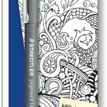 Staedtler Pigment Liner 308 Blister con Rotulador Calibrado - Trazo 0.2mm - Punta Engarzada en Metal - Color Negro