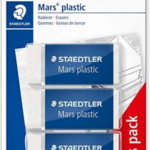 Staedtler Mars Plastic Pack de 3 Gomas de Borrar - Plastico - Alta Precision - Color Blanco