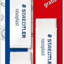 Staedtler Rasoplast 526 Pack de 3 Gomas de Borrar - Borrado de Alta Calidad - Minimos Residuos - Color Blanco