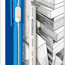 Staedtler Mars Plastic 528 50 Pack de 1 Portagomas en Forma de Lapiz + 1 Goma de Repuesto - Con Cursor para Deslizar la Goma - Sin Ftalatos ni Latex