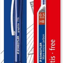 Staedtler Pack de 1 Portaminas 779 de 0.5mm + 1 Tubo de 12 Minas - Zona de Agarre Ergonomica - Resistente a Roturas