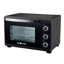 Muvip Horno 1600W 25L - Regulador de Temperatura 100º-230º - Exterior de Acero con Revestimiento - Selector de Tiempo - Puerta de Cristal Templado