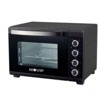 Muvip Horno 2000W 48L - Regulador de Temperatura 100º-230º - Exterior de Acero con Revestimiento - Selector de Tiempo - Puerta de Cristal Templado